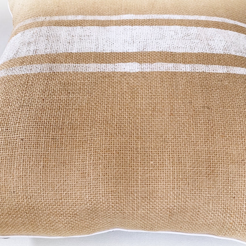 White Grain Sack Pillow Cover Modern Farmhouse Pillow Covers Etsy