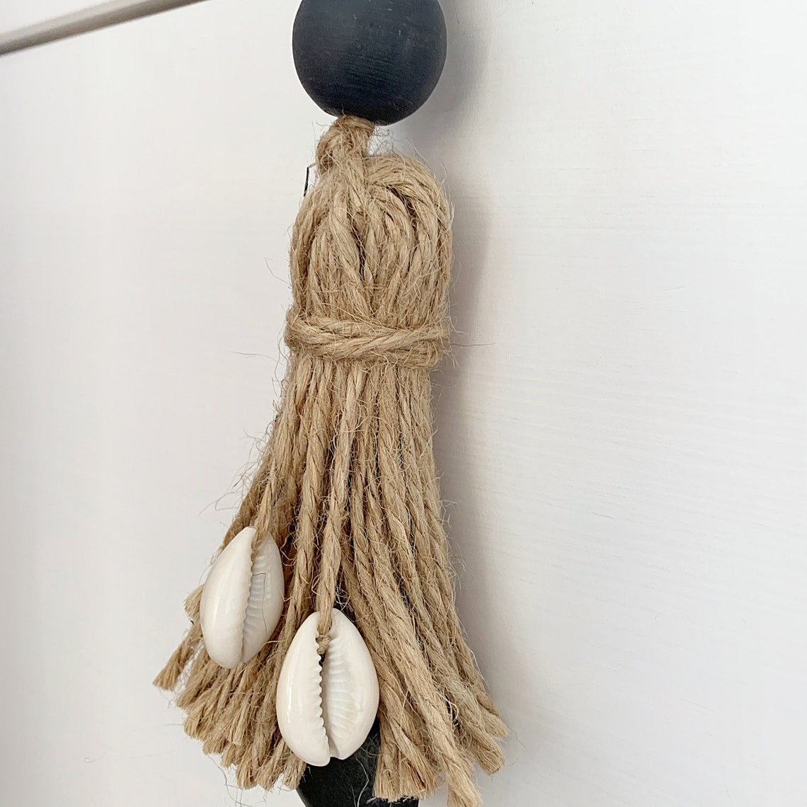 4 Doorknob tassels seashell drawer pull tassel with farmhouse Etsy