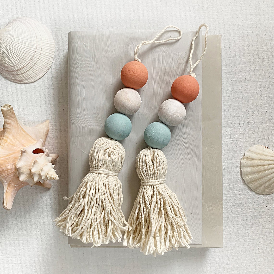 4 Drawer Knob Tassel With Wooden Bead Garland Door Knob Etsy