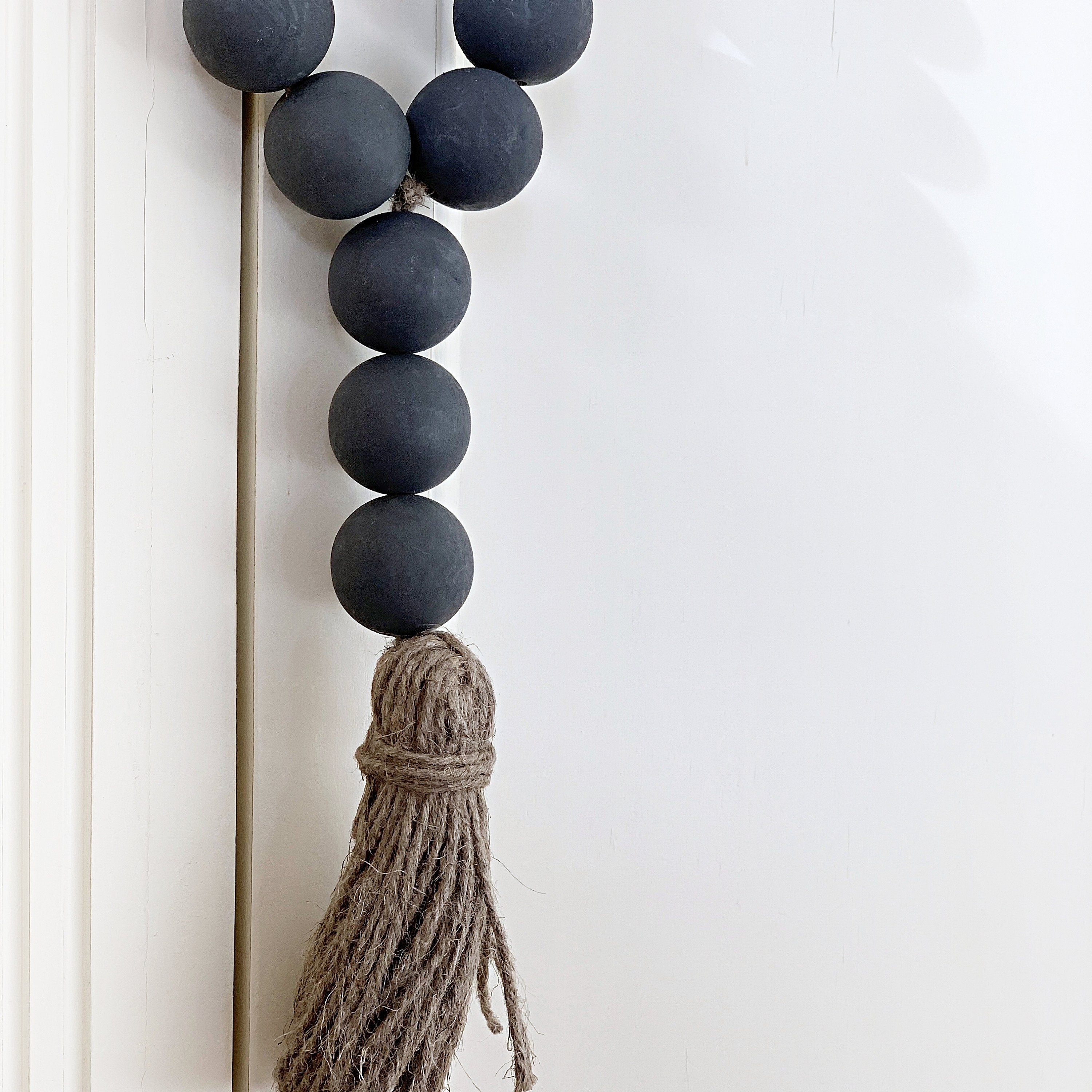 Large Wooden Bead Garland Black Wood Bead Garland With - Etsy