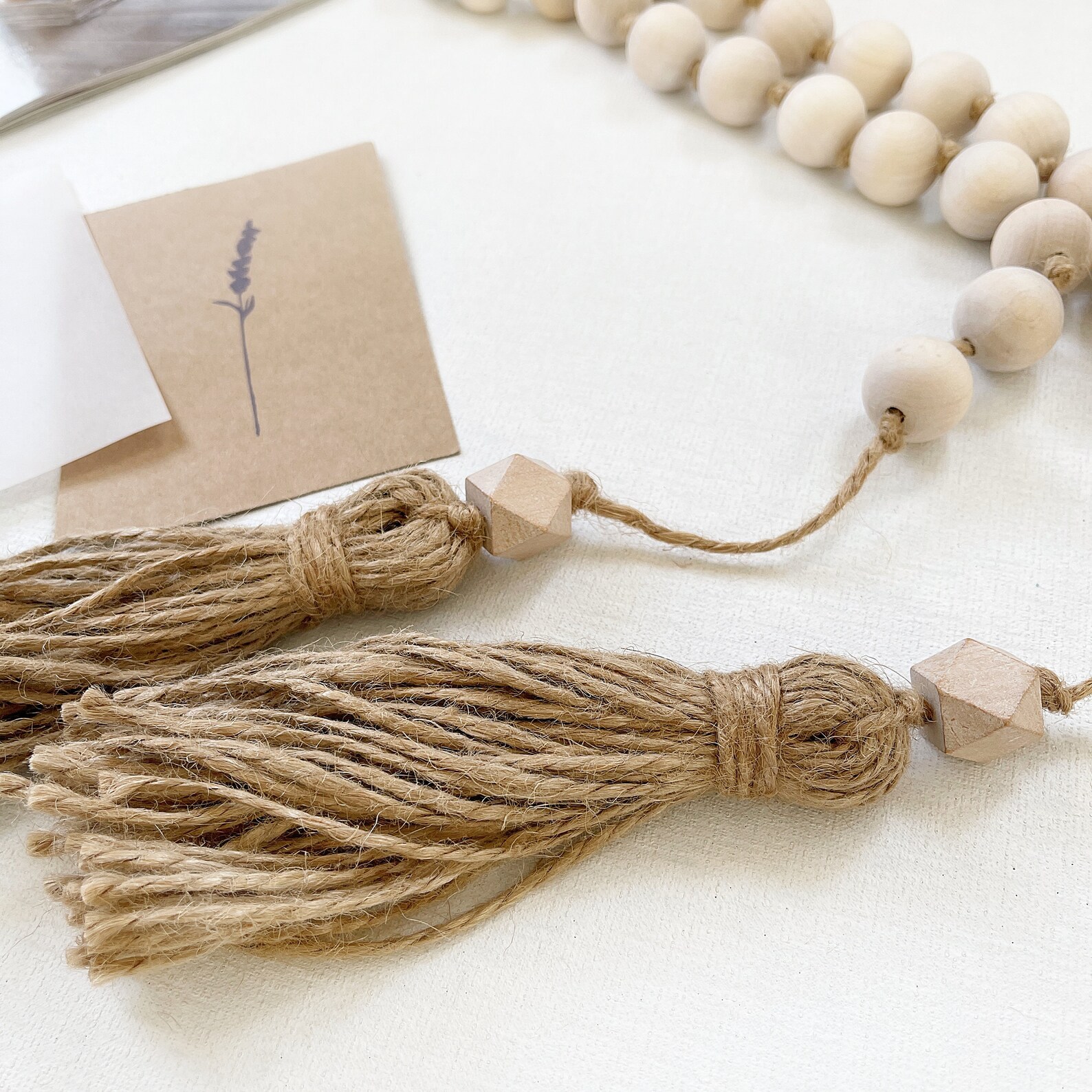 Whitewashed Decorative Beads for Coffee Table Coastal Wooden Etsy