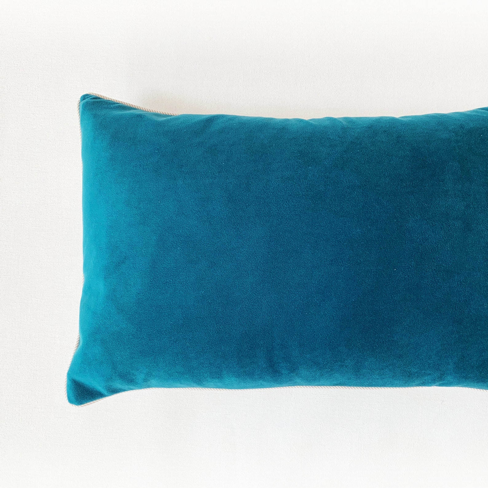 Solid Teal Velvet Lumbar Pillow Cover Dark Turquoise Velvet Etsy