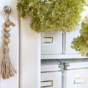 Perline per appendere la maniglia della porta di campagna, Perline per appendere la maniglia della porta color cachi, Perline in legno scuro con nappa, Cartello "Si prega di fare silenzio", Perline per appendere la porta, Nappa per la maniglia della porta