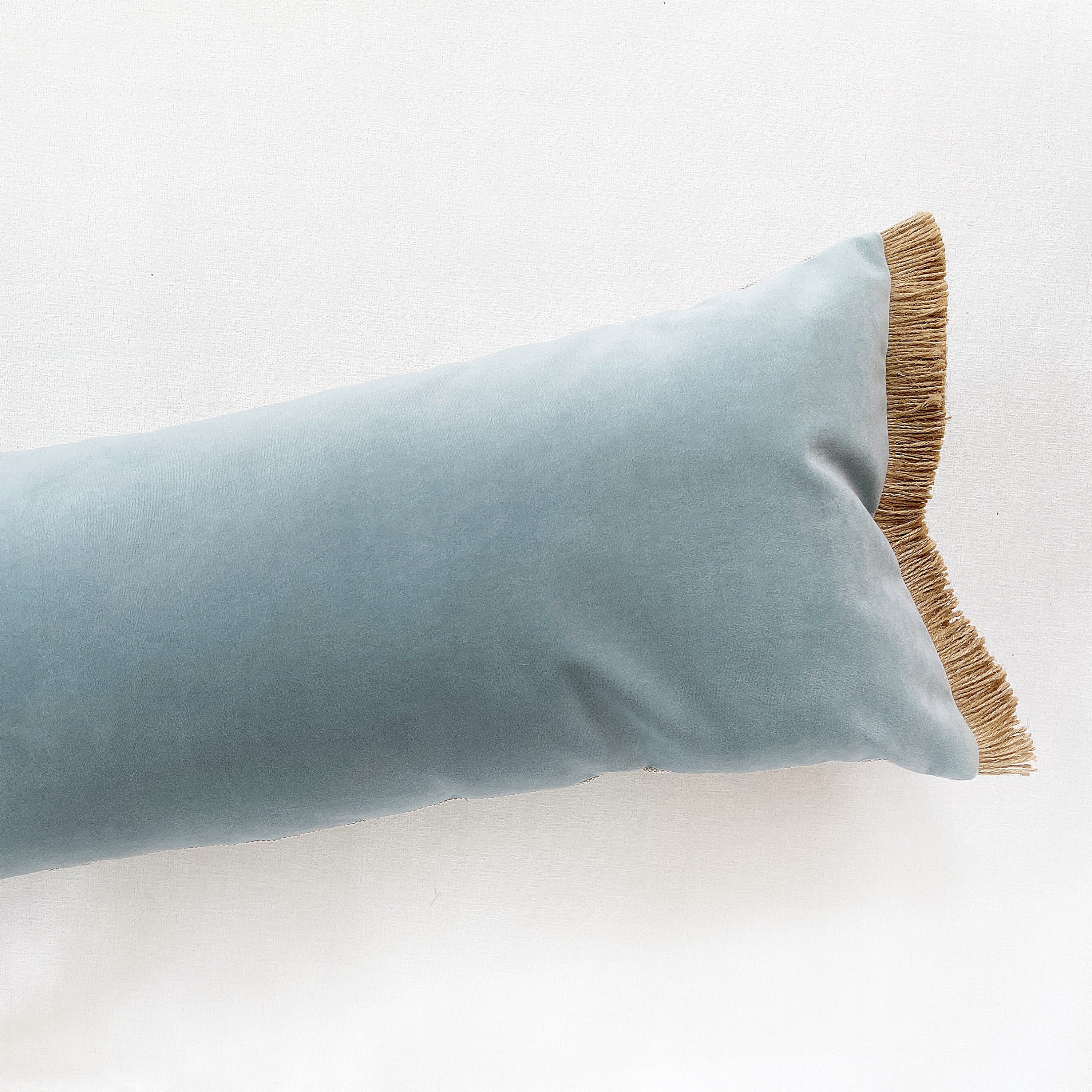 Long Lumbar Pillow Cover Blue Light Blue Velvet Oversized Etsy UK