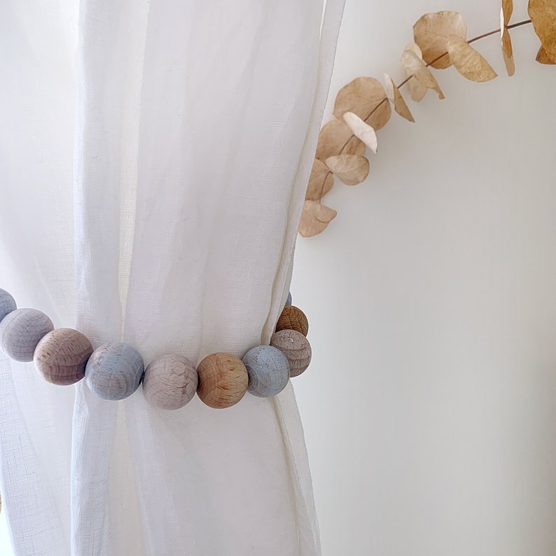 2 Baby Blue Curtain Tie Backs Boy Nursery Decor Dusty Blue Etsy