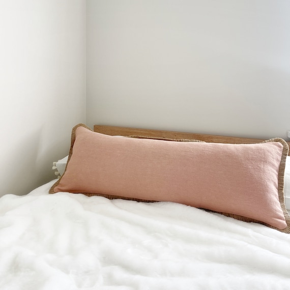 CASA BOHO Lumbar Pillow Cover Pink Decor Boho Throw Pillows for Bed  Decorative Pillows for Couch Boho Long Pillow for Bed Pink Pillows  Decorative