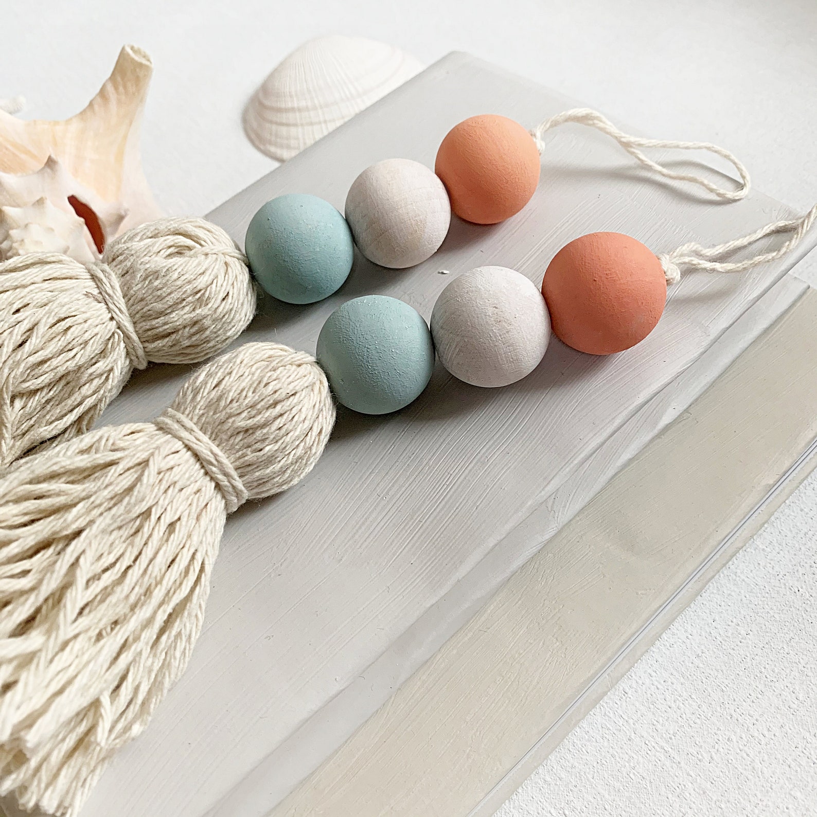 4 Drawer Knob Tassel With Wooden Bead Garland Door Knob Etsy