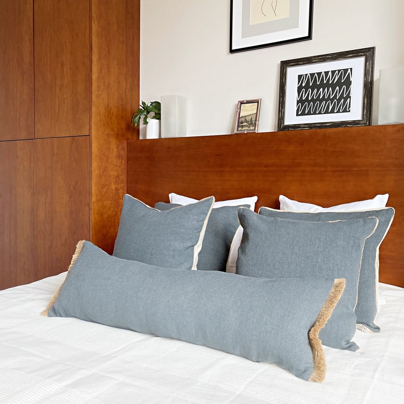 Hamptons Style Throw Pillow Cover for Bedroom Deep Navy Blue Etsy