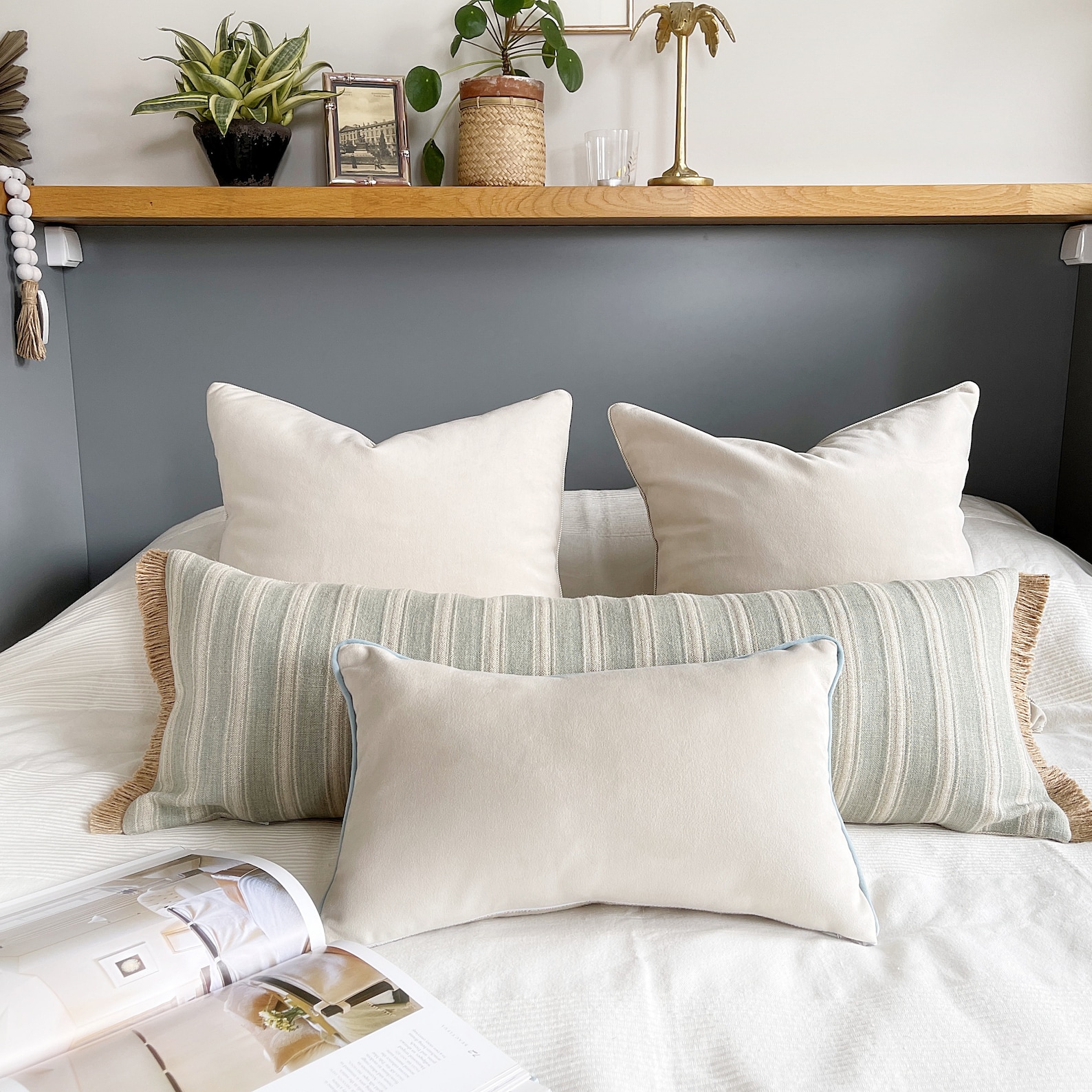 Cream velvet lumbar pillow cover Ivory velvet pillow case Etsy