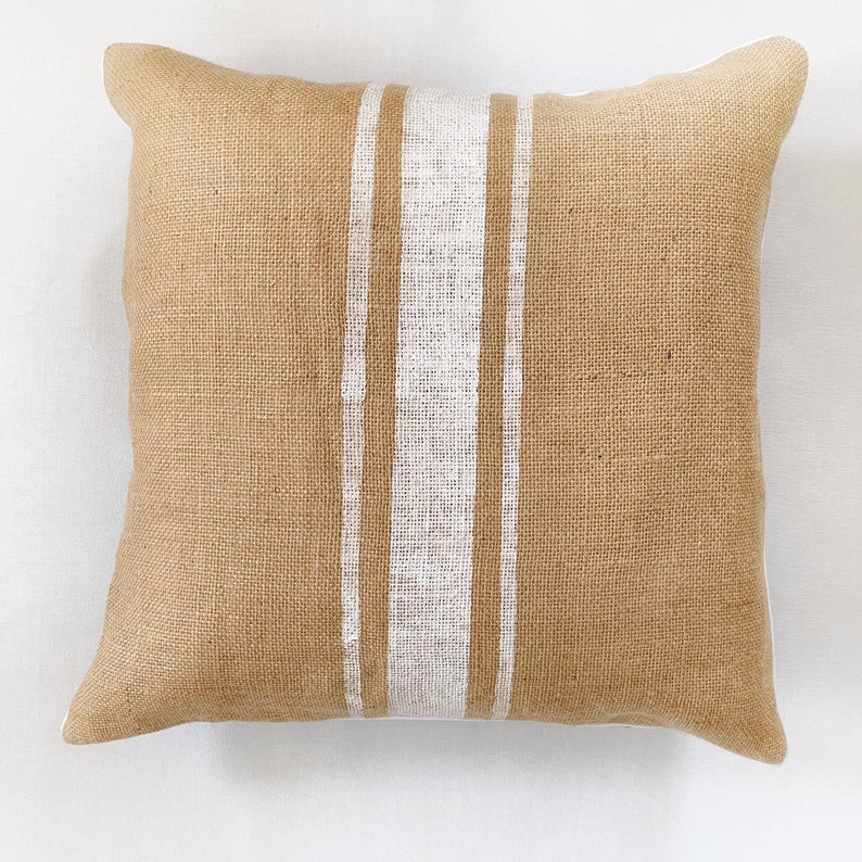 White Grain Sack Pillow Cover Modern Farmhouse Pillow Covers Etsy