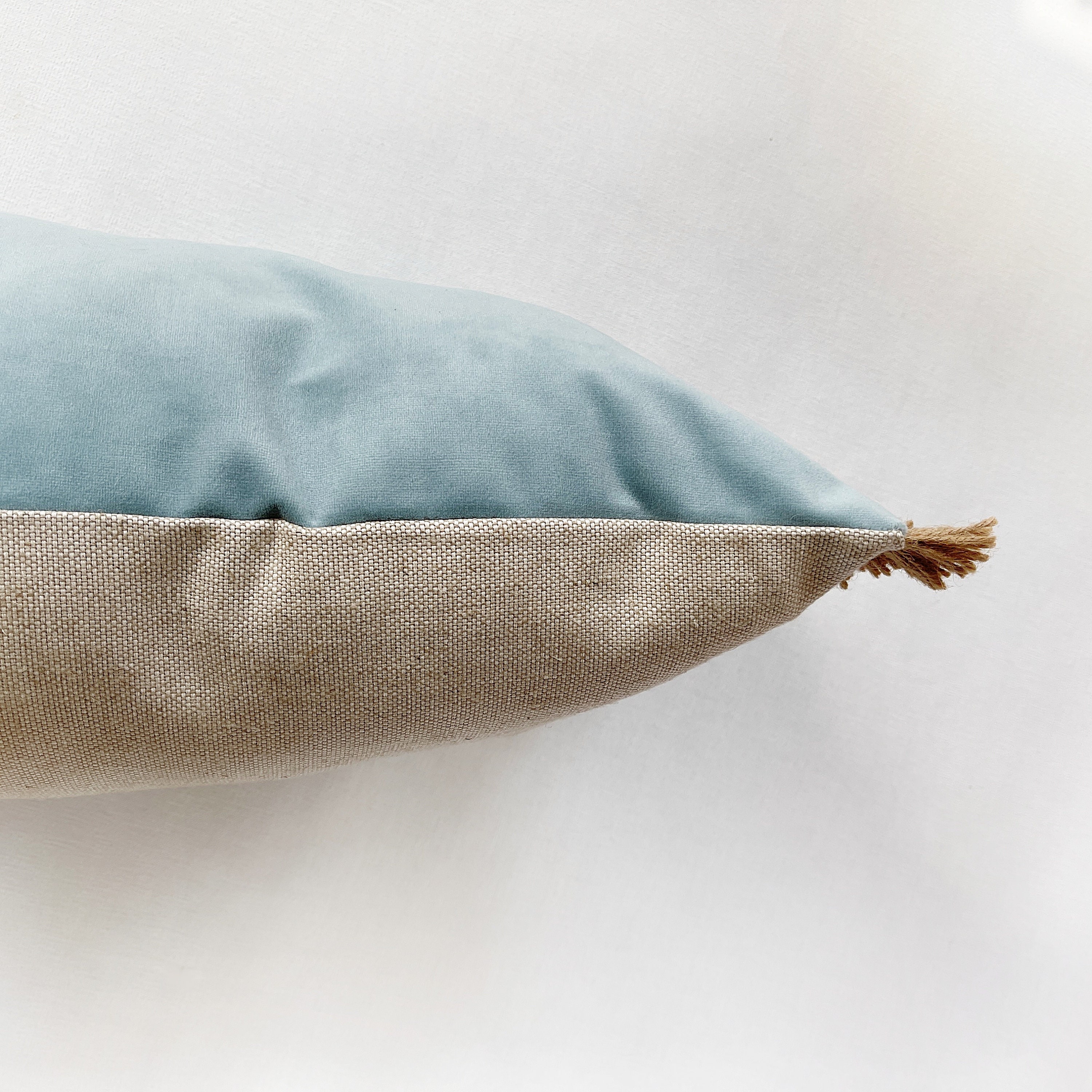 Long Lumbar Pillow Cover Blue Light Blue Velvet Oversized Etsy UK