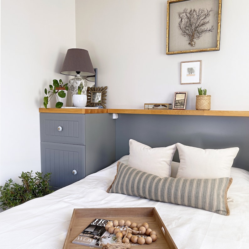 Blue Oversized Lumbar Pillow Cover XL Long Lumbar Pillow Etsy