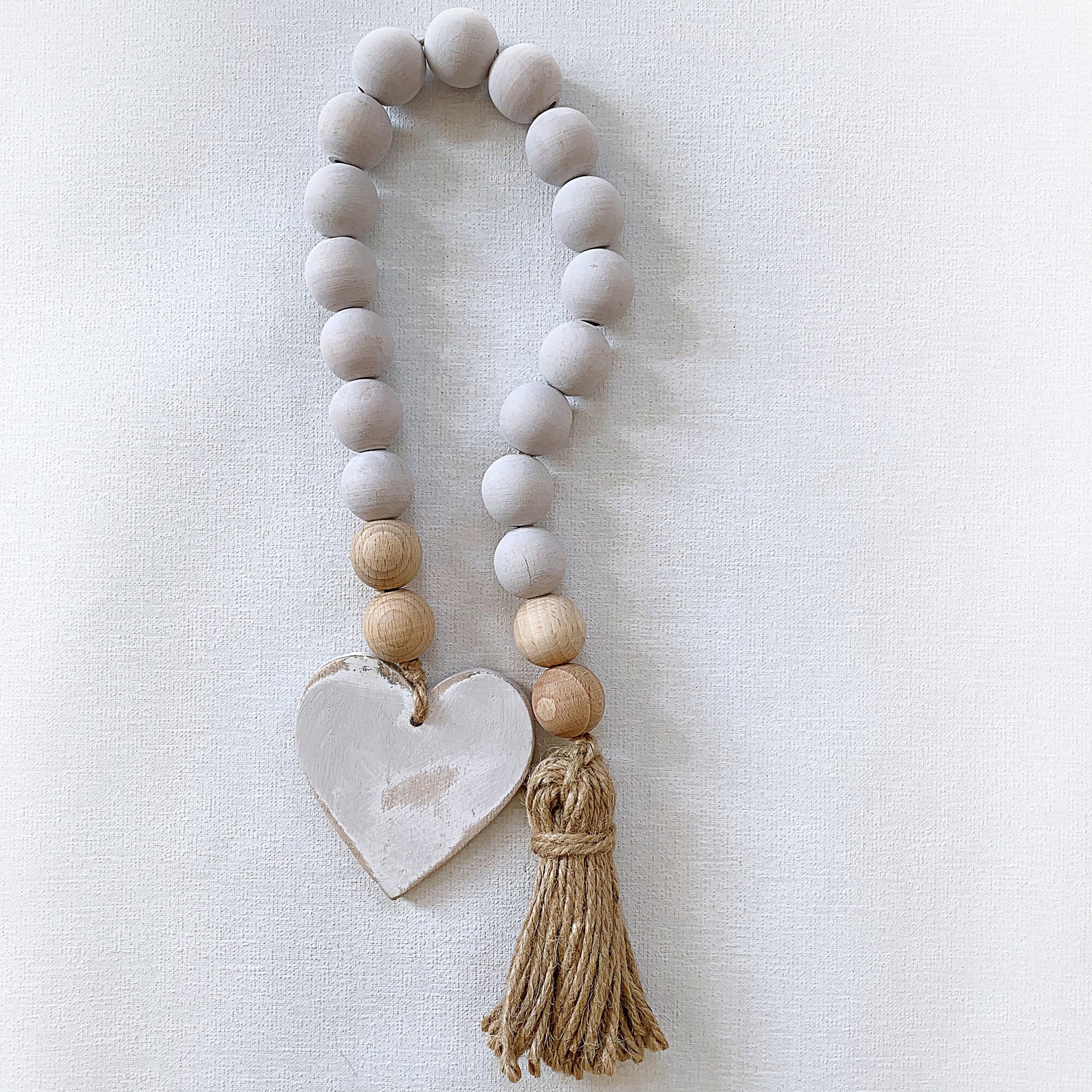 Coffee table bead garland with tassel and decorative heart Etsy