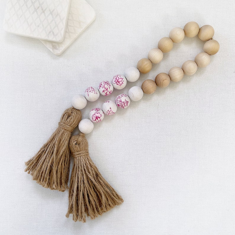 Pink Decorative Beads for Coffee Table Fuchsia Chinoiserie Etsy