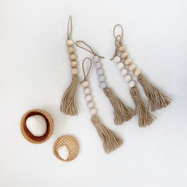 5 Boho Meets Scandi Drawer Pulls Wooden Beads Garlands With Etsy