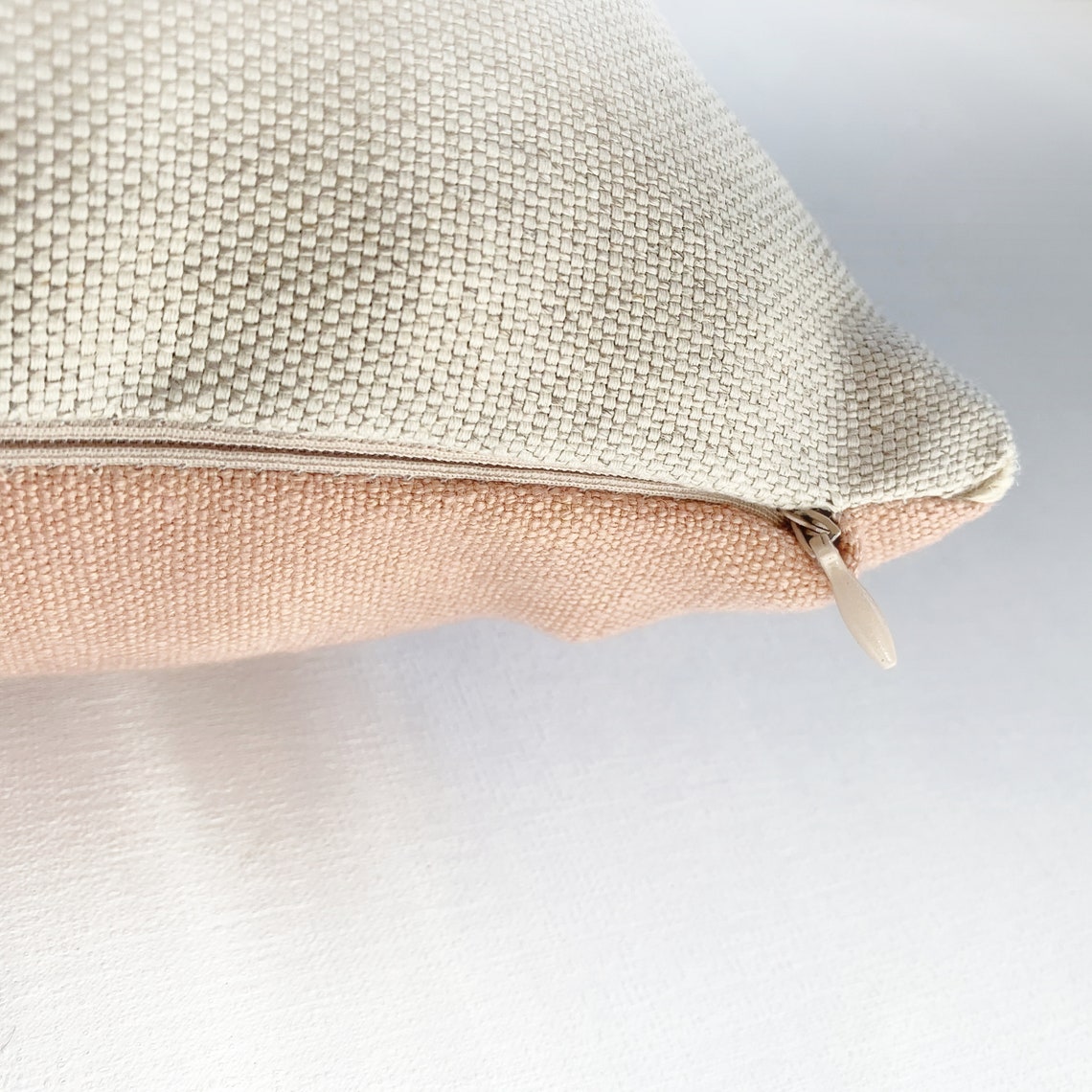 Thick linen pillow cover Blush lumbar pillow cover Textured Etsy