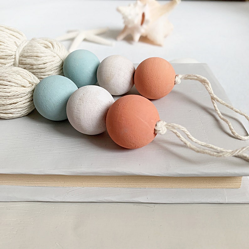 4 Drawer knob tassel with wooden bead garland Door knob Etsy