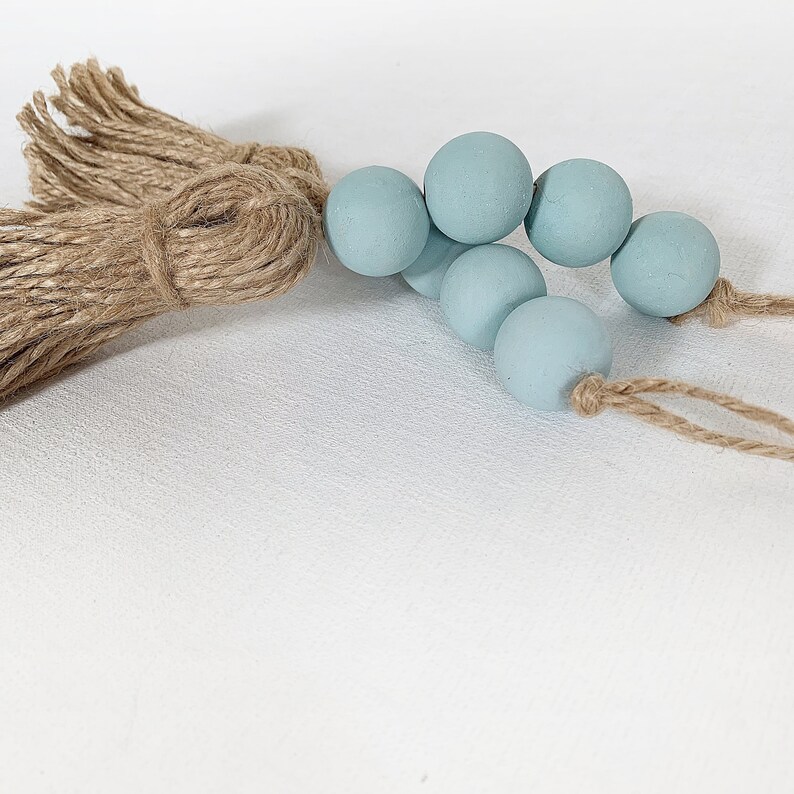 4 Sea Glass Blue Door Knob Hangers Quiet Please Door Tassels Etsy