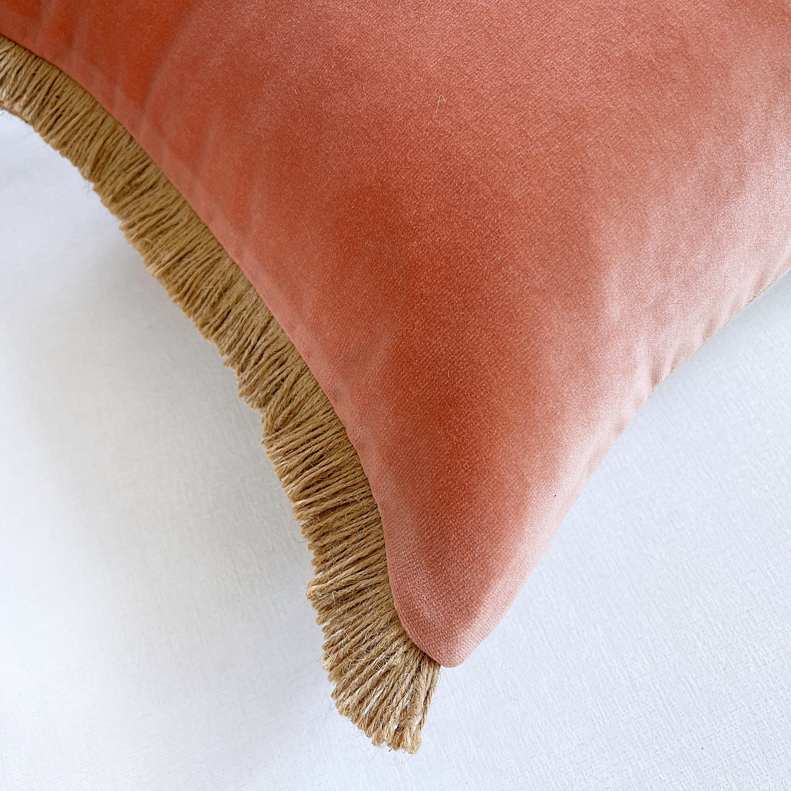 Fringed velvet cushion cover Terracotta velvet pillow cover Etsy