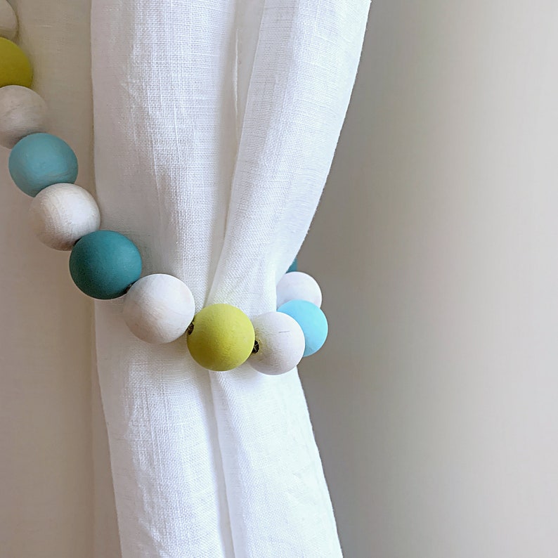 Chartrouse Green and Teal Blue Curtain Ties Boys Room Curtain Etsy