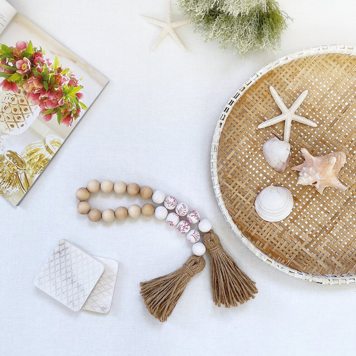 Pink Decorative Beads for Coffee Table Fuchsia Chinoiserie Etsy