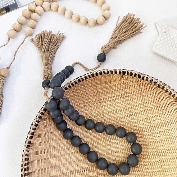 Large Wood Art Decor For Modern Rustic Home Office Black - Large Wood Beads Home Decor Large Wood Art Decor For Modern Rustic Home Office Black - Large Wood Beads Home Decor