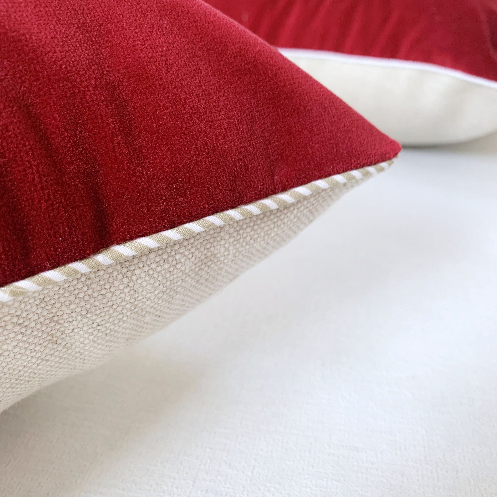 20x20 Wine Red Velvet Pillow Cover Cotton Velvet Cushion Etsy