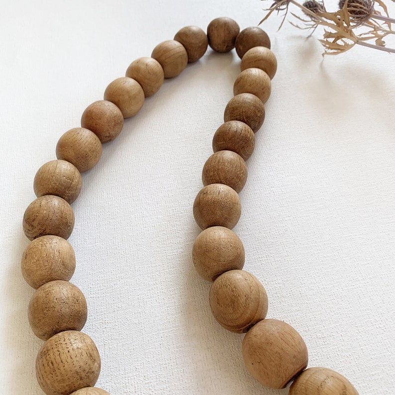 Large wooden bead garland for wall decor Black wood bead Etsy