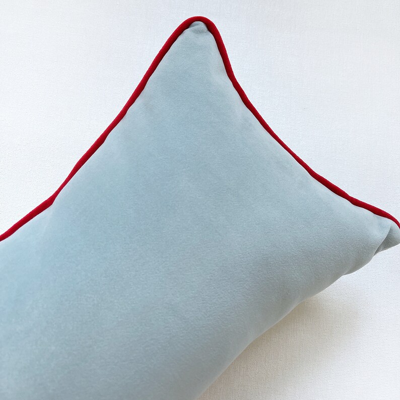Sky Blue Velvet Lumbar Pillow Cover Baby Blue Velvet Pillow Etsy