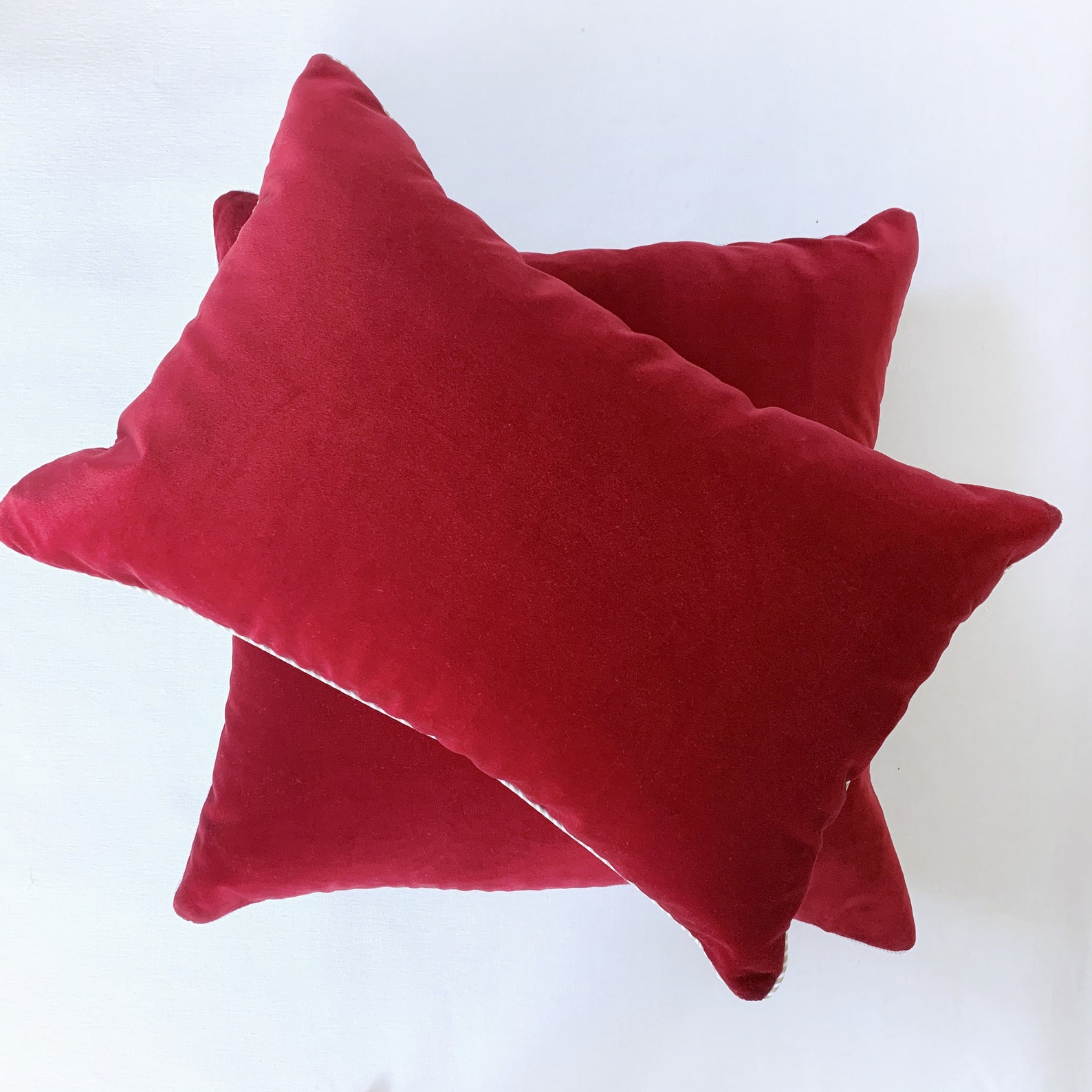 20x20 Wine Red Velvet Pillow Cover Cotton Velvet Cushion Etsy