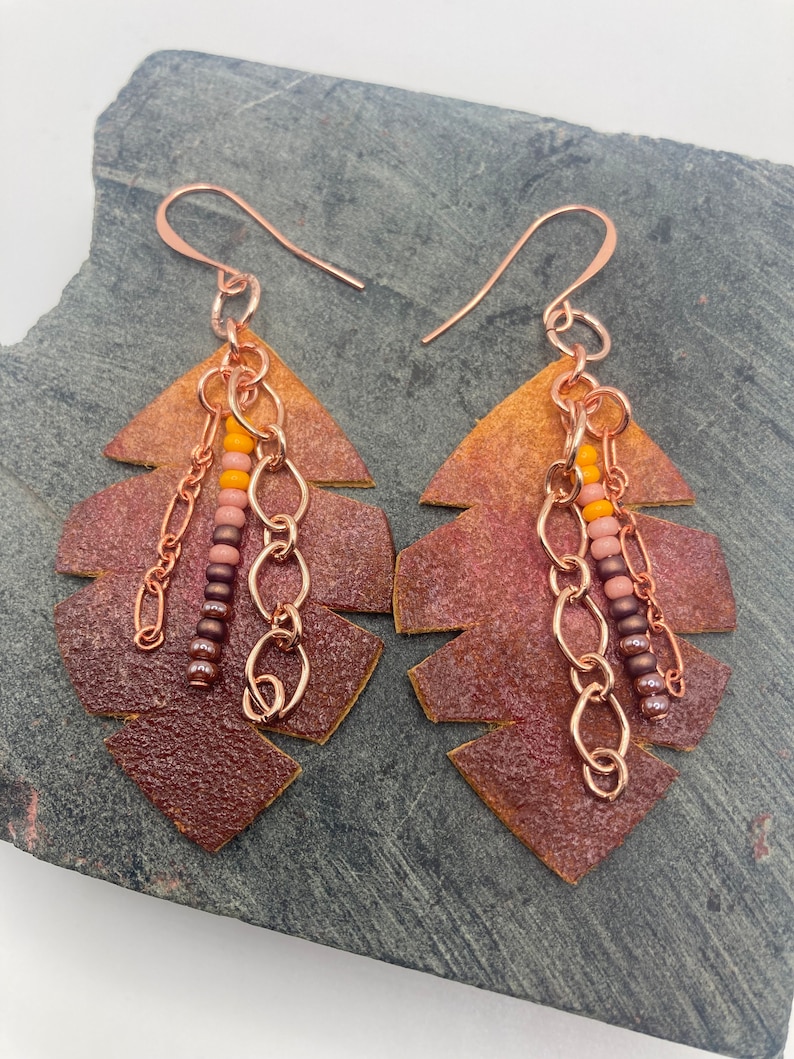 Fire Sunset Earrings: Anishinaabe Native American Made image 1