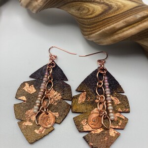 Copper Flake Earrings: Anishinaabe Native American Made image 3