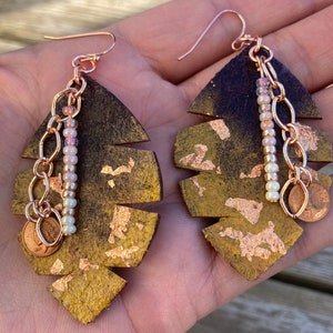 Copper Flake Earrings: Anishinaabe Native American Made image 7