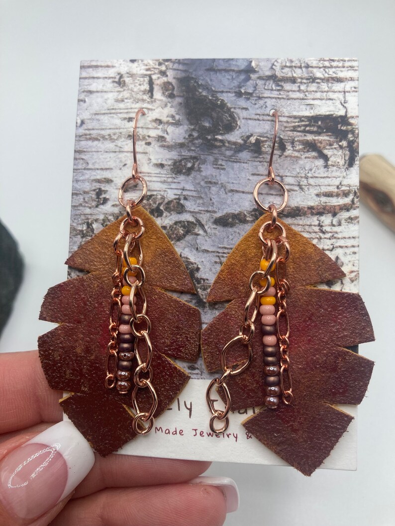 Fire Sunset Earrings: Anishinaabe Native American Made image 4