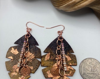 Copper Flake Earrings: Anishinaabe Native American Made