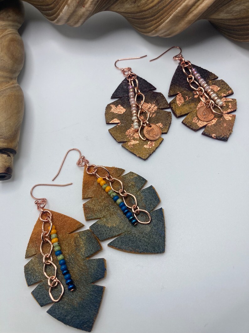 Copper Flake Earrings: Anishinaabe Native American Made image 5