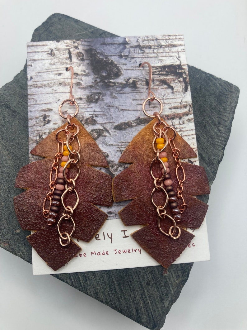 Fire Sunset Earrings: Anishinaabe Native American Made image 2