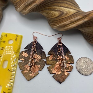 Copper Flake Earrings: Anishinaabe Native American Made image 2