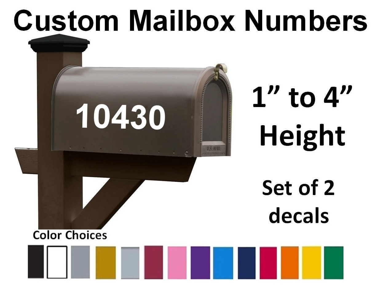 SET OF 2 Custom Mailbox Numbers Vinyl Decals Stickers Choose Size & Color SET OF 2 Custom Mailbox Numbers Vinyl Decals Stickers Choose Size & Color