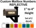 Custom Mailbox Numbers REFLECTIVE Vinyl Decals Stickers House - SET OF 2 