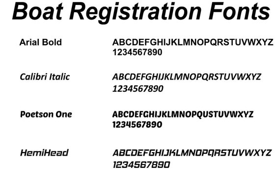 thumbnail interactive-video image 1 of Custom Boat Registration Numbers - 2 Pack Vinyl Decals With Air Release Technology 1 of 5