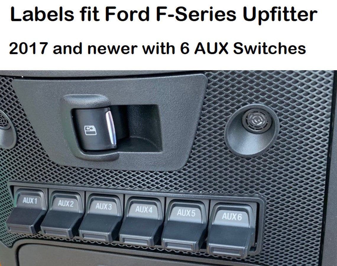 Set of 6 Custom Ford Upfitter AUX Switch Decals Labels 2017 Etsy