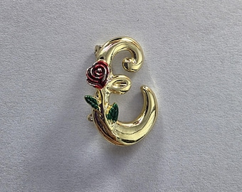 L. Razza Brooch Pin. Letter 'E'.