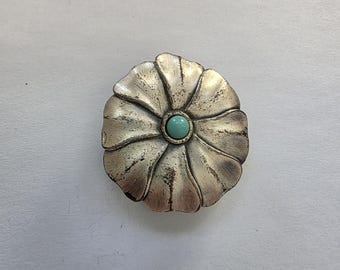 Revlon Solid Perfume Compact 1970s Flower Pendant.