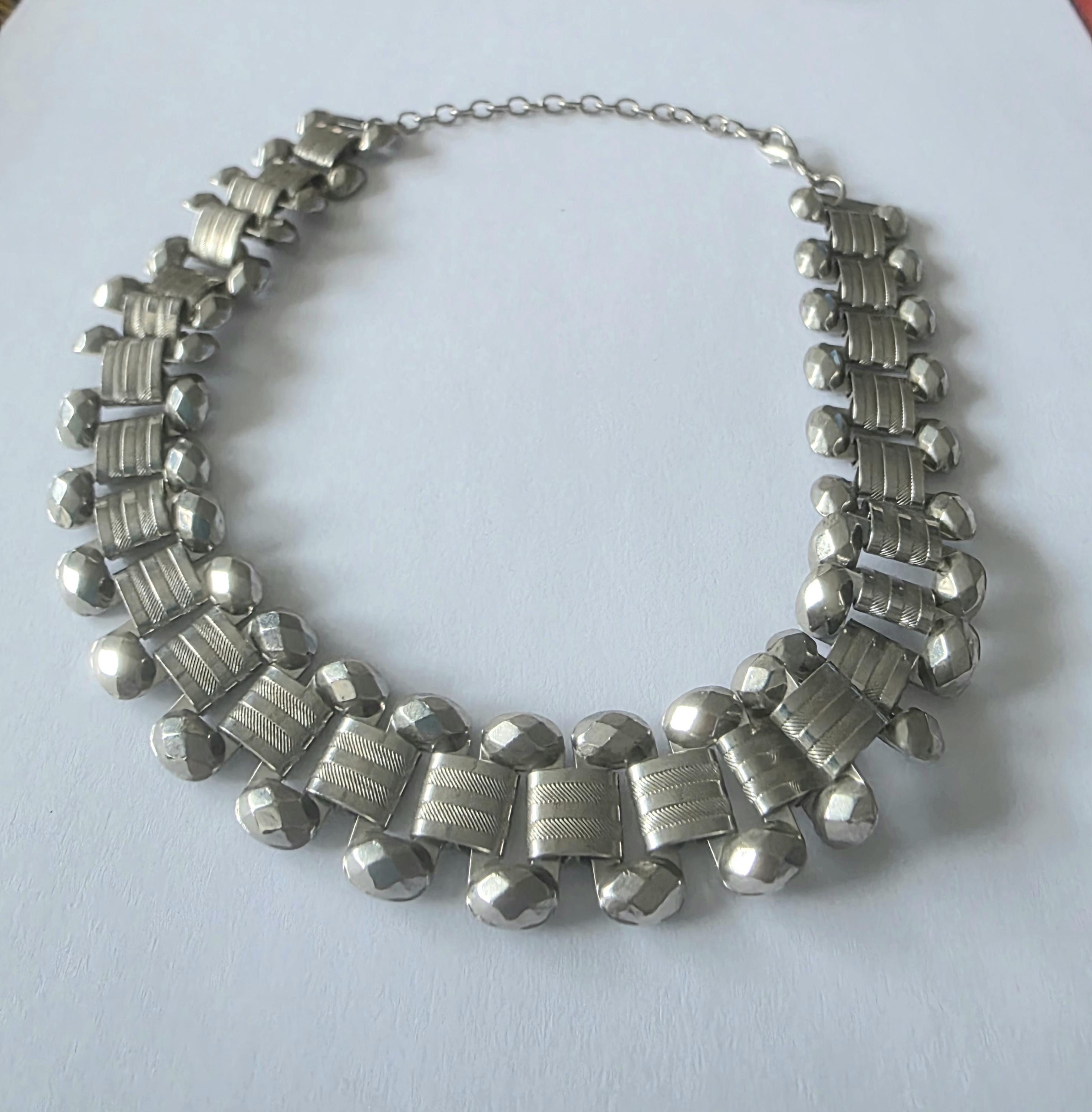 Vintage Silver 70s Choker Necklace - Etsy