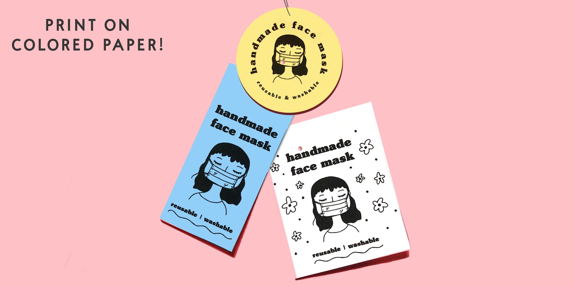 face mask labels printable face cover packaging tag labels etsy