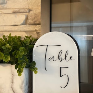 acrylic wedding table numbers | table numbers | modern wedding sign | arch curved acrylic table numbers | wedding table numbers |