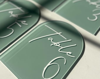 wedding table numbers | wedding table numbers acrylic | table numbers | modern wedding sign | arch curved acrylic table numbers, signs