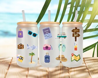 Personalized Ice Coffee Cup, Bridesmaid Gift, 16oz Glass Cup, Bridal Party Gifts, Glass Tumbler Personalized, personalized gift, Sublimated