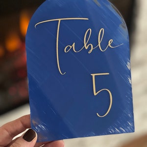 wedding table numbers | wedding table numbers acrylic | table numbers | modern wedding sign | arch curved acrylic table numbers